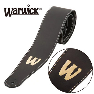 Warwick Teambuilt Genuine Leather Bass Strap -Black / Gold Embossing- │ ギター/ベースストラップ
