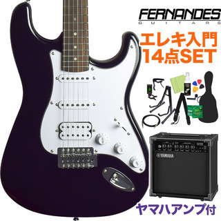 FERNANDESLE-1Z/L BLK SSH エレキギター 初心者14点セット 【ヤマハアンプ付き】