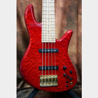 Fodera Emperor 5 Bolt-on Custom Quilted Maple Trans Red