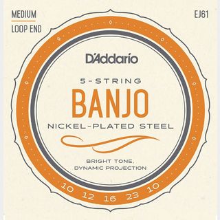 D'Addario EJ61 ニッケル 10-23 ミディアム ループエンドバンジョー弦