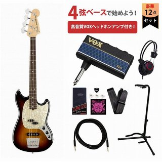 Fender American Performer Mustang Bass Rosewood FB 3-Color Sunburst VOXヘッドホンアンプ3付属エレキベース初