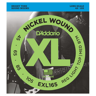 D'Addario EXL165 ニッケル 45-105 レギュラーライトトップミディアムボトムエレキベース弦