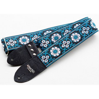 Couch Guitar StrapCork&Turquoise Flowers Woven