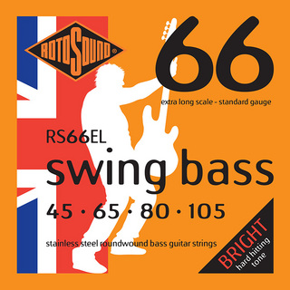 ROTOSOUND Swing Bass 66 Extra Standard Stainless Steel Roundwound, RS66EL (.045-.105)