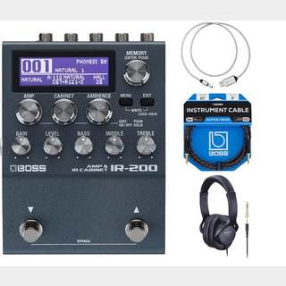 BOSSIR-200 Amp & IR Cabinet [CAJ製電圧変換ケーブル + ギターケーブル・パッチケーブルセット]  ボス IR200【