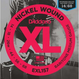 D'AddarioXL Nickel Electric Guitar Strings EXL157 (Baritone Medium/14-68) [バリトンスケール用]