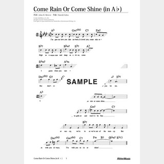 楽譜Come Rain Or Come Shine（in A♭）