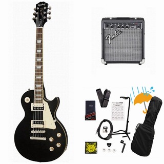 EpiphoneLes Paul Classic Ebony レスポール エレキギター Fender 10Wアンプ付属エレキギター初心者セットR【WEBSHO