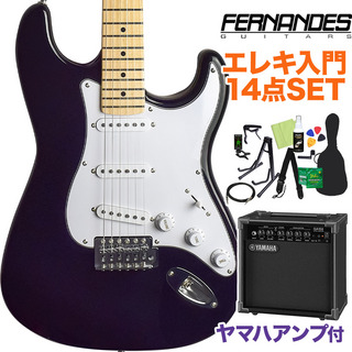 FERNANDESLE-1Z 3S/M BLK エレキギター 初心者14点セット 【ヤマハアンプ付き】