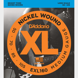 D'Addario XL NICKEL MEDIUM  EXL160【50-105/エレキベース弦】