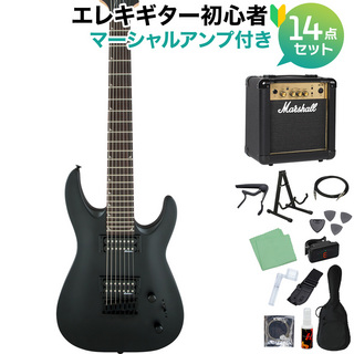 Jackson Dinky Arch Top JS22-7 SBK ギター初心者14点セット【マーシャルアンプ付き】