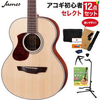 JamesJ-300A/LH NAT アコースティックギター 教本付きセレクト12点セット 初心者セット