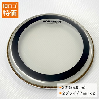 AQUARIAN ドラムヘッド PF22 22インチサイズ 2プライ・クリアヘッド アクエリアン