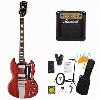 Epiphone Inspired by Gibson Custom 1964 SG Standard with Maestro Vibrola Reissue Cherry Red Marshall MG10アン