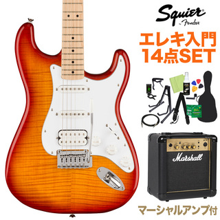 Squier by Fender AFF ST FMT HSS MN SSB エレキギター初心者14点セット【マーシャルアンプ付き】