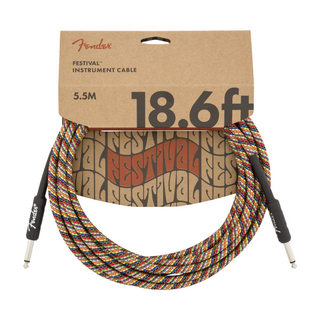 Fenderフェンダー Festival Instrument Cable SS 18.6ft Pure Hemp Rainbow ギターケーブル ギターシールド