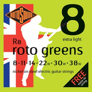 ROTOSOUND R8 ROTO GREENS 8-38 エレキギター弦×3セット