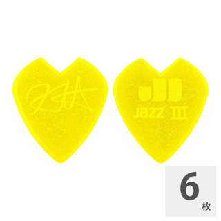 Jim Dunlop47PKH3NYS Kirk Hammett JAZZ III PICK YELLOW GLITTER ギターピック プレイヤーズパック 6枚入り