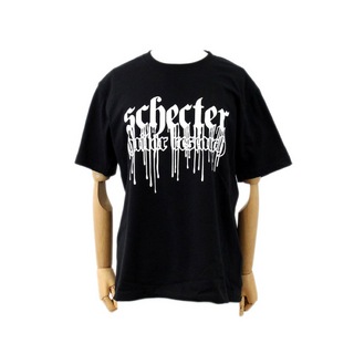 SCHECTER シェクター 垂れ文字白ロゴ 半袖 Tシャツ Black Sサイズ