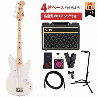Squier by Fender Sonic Bronco Bass Maple Fingerboard White Pickguard Arctic White スクワイヤーVOXアンプ付属エレキベー