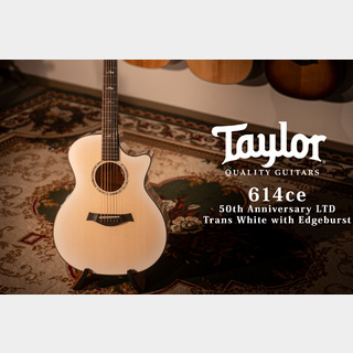 Taylor 【試奏動画有】50th Anniversary 614ce LTD Trans White with Edgeburst【Taylor公認 リペアマン在籍店】