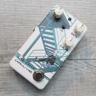 Animals Pedal Custom Illustrated 019 CAR CRUSH CHORUS/VIBE by hako 生活 "階段ペダル" 白ノブ