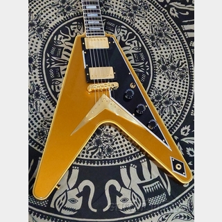 Gibson Custom Shop ~Japan Limited Run~ Flying V Custom w/ Ebony Fingerboard All Double Gold Gloss 【#CS404279】