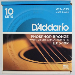 D'Addario ダダリオ EJ16-10P Light 012-053 10セット アコースティックギター弦