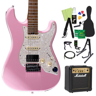 MOOER GTRS S801 エレキギター初心者14点セット 【マーシャルアンプ付き】 Pink