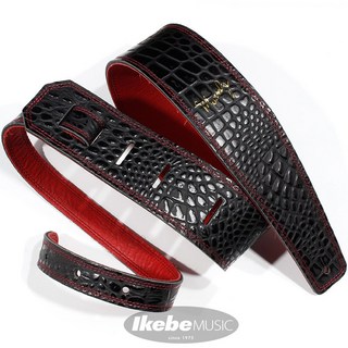 moody Faux Gator Leather-Leather 2.5 long [Black-Red]