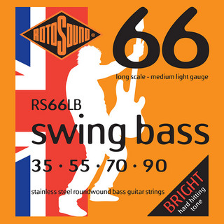 ROTOSOUND Swing Bass 66 Medium Light Stainless Steel Roundwound, RS66LB (.035-.090)