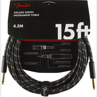 Fender DELUXE TWEED CABLE 15ft Black Tweed シールド 4.5m ストレート-ストレート