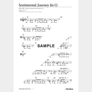 楽譜Sentimental Journey（in C / 原曲キー）