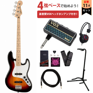 Squier by Fender Affinity Series Jazz Bass Maple Fingerboard White Pickguard 3-Color Sunburst VOXヘッドホンアンプ付属