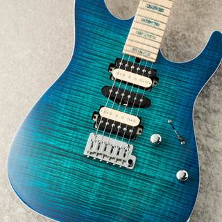 T's Guitars DST Pro 24 Flame Maple w/Avalon Block Inlay -Centura Blue-