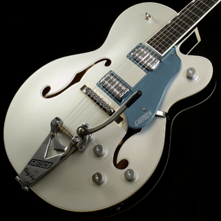 GretschG6118T-140 LTD 140th ANN with String-Thru Bigsby Ebony Two-Tone Pure Platinum/Stone Platinum