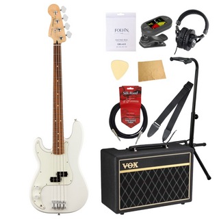 Fender Player Precision Bass Left Handed PF Polar White エレキベース VOXアンプ付き 入門10点 初心者セット