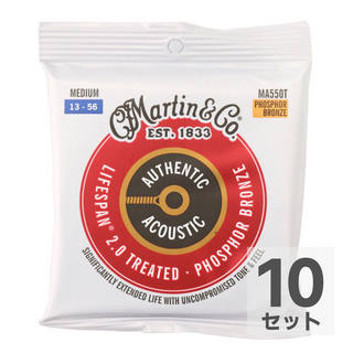 Martin MA550T Treated with Lifespan Phospher Bronze Medium アコースティックギター弦×10セット