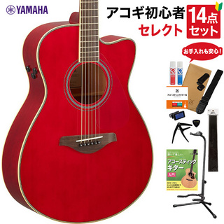 YAMAHA FSC-TA RR アコースティックギター 教本・お手入れ用品付きセレクト15点セット 初心者セット