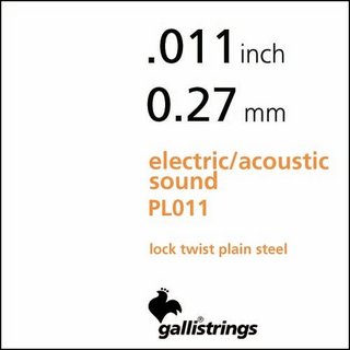 Galli Strings PS011 - Single String Plain Steel For Electric/Acoustic Guitar .011【横浜店】