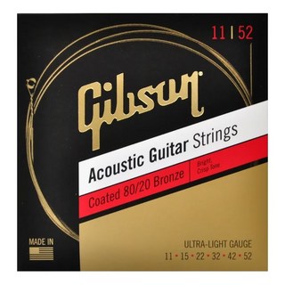 GibsonCoated 80/20 Bronze Acoustic Guitar Strings [SAG-CBRW11 Ultra Light]