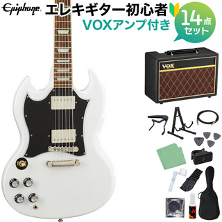 Epiphone SG Standard Lefty Alpine White エレキギター初心者14点セット【VOXアンプ付き】 左利き用 レフティ