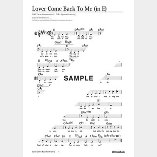 楽譜Lover Come Back To Me（in E）