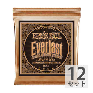 ERNIE BALLアーニーボール 2548 Everlast Coated PHOSPHOR BRONZE LIGHT アコースティックギター弦 ×12セット