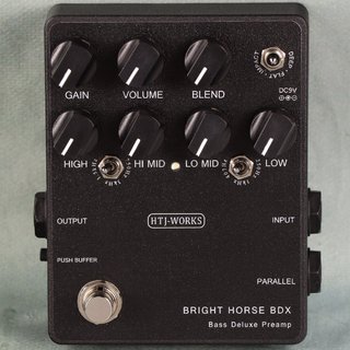 HTJ-WORKS BRIGHT HORSE BDX -Bass Deluxe Preamp- ブラック ベースプリアンプ 日本製 》【新宿店】