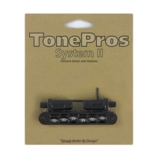 TONE PROS TPFR-B Metric Tuneomatic Large Posts Roller Saddles ブラック ギター用ブリッジ