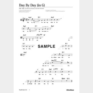 楽譜Day By Day（in G／原曲キー）