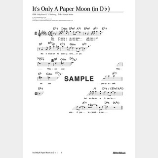 楽譜 It’s Only A Paper Moon（in D♭）