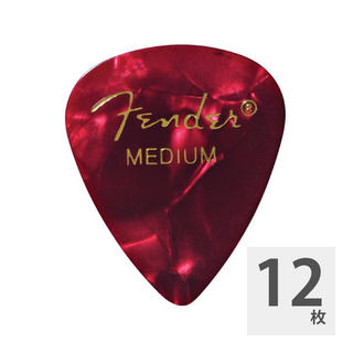 Fenderフェンダー Premium Celluloid 351 Shape Picks Medium Red Moto ギターピック 12枚入り