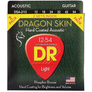 DR DRAGON SKIN DSA-2/12 2PACK Light 012-054 アコースティックギター コーティング弦 フォスファーブロンズ